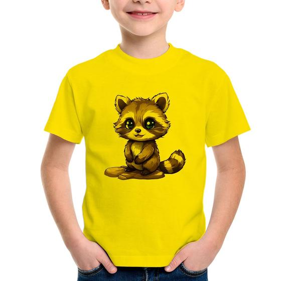 Imagem de Camiseta Infantil Guaxinim Fofinho - Foca na Moda