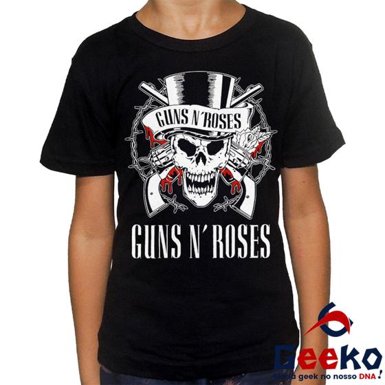 Imagem de Camiseta Infantil Guns N Roses 100% Algodão Geeko