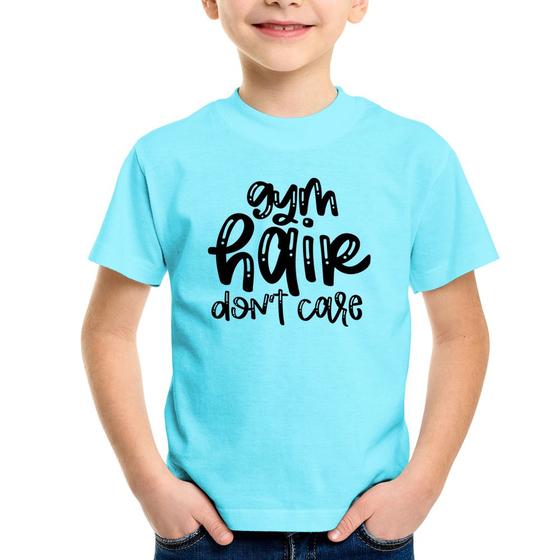 Imagem de Camiseta Infantil Gym Hair Don't Care - Foca na Moda