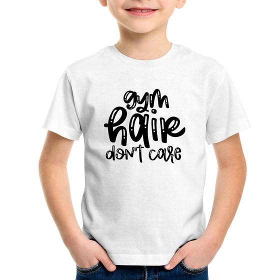Imagem de Camiseta Infantil Gym Hair Don't Care - Foca na Moda