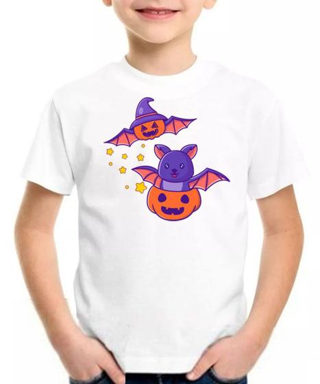 Imagem de Camiseta infantil halloween aboboras e morcegos camisa