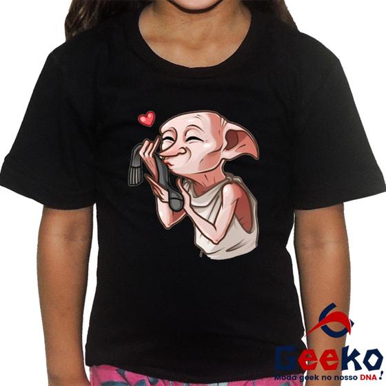 Imagem de Camiseta Infantil Harry Potter 100% Algodão Dobby Hogwarts Geeko 01