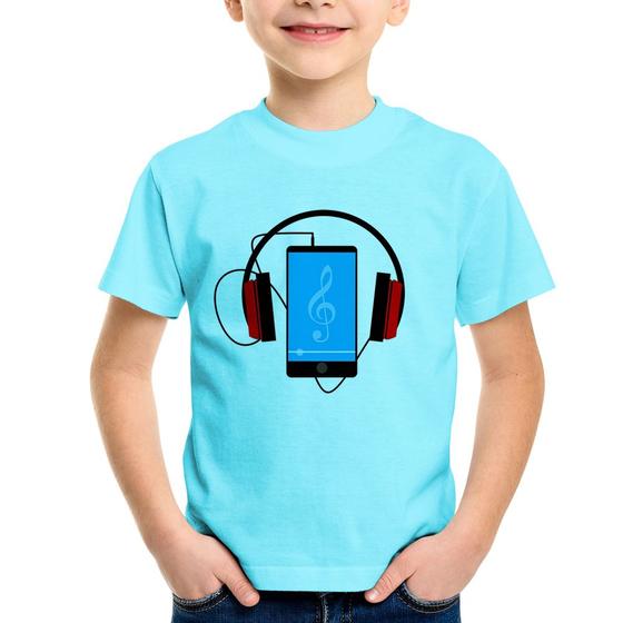 Imagem de Camiseta Infantil Headphone Smartphone - Foca na Moda