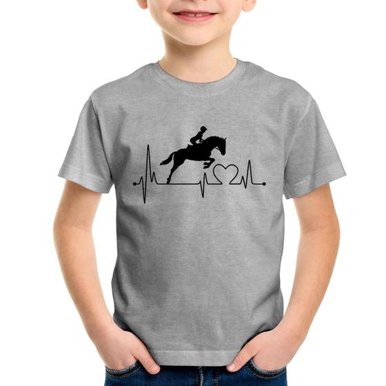 Imagem de Camiseta Infantil Hipismo Batimentos Cardíacos - Foca na Moda