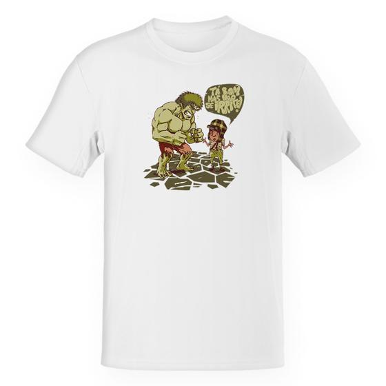 Imagem de Camiseta Infantil Hulk e Chaves mas não se irrite