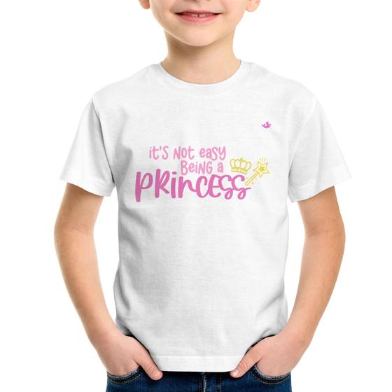 Imagem de Camiseta Infantil It's not eay being a princess - Foca na Moda