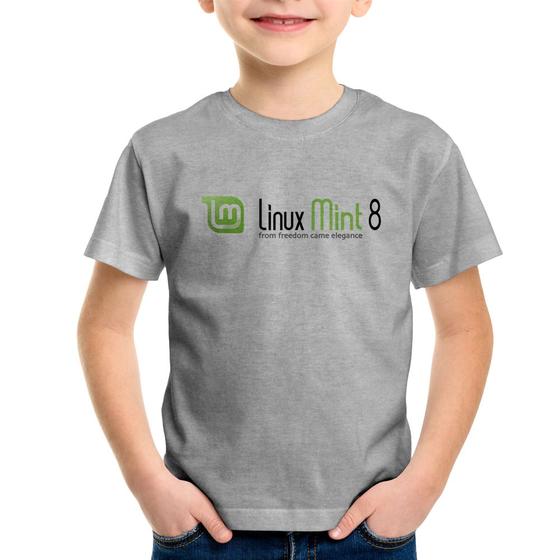 Imagem de Camiseta Infantil Linux Mint 8 Helena - Foca na Moda