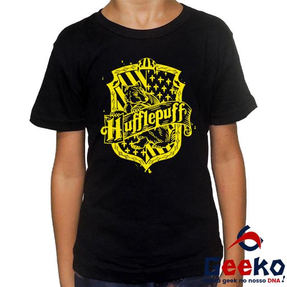 Imagem de Camiseta Infantil Lufa Lufa 100% Algodão Harry Potter Hogwarts Hufflepuff Geeko 04