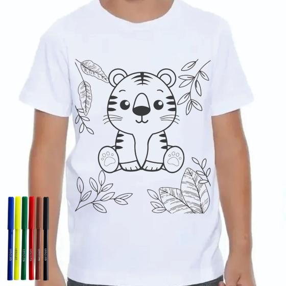 Imagem de Camiseta Infantil Mágica interativa para colorir 100% algodão