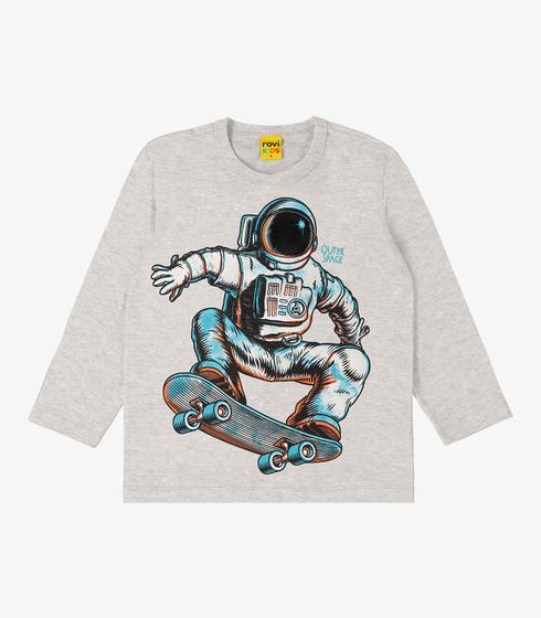 Imagem de Camiseta Infantil Masculina Astronauta Rovi Kids Cinza