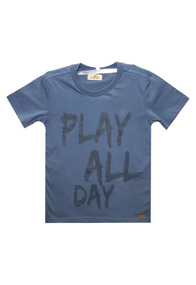 Imagem de Camiseta Infantil Masculina GAN-K Play All Day Cor:DenimTamanho:1Modelo:GKCA02M