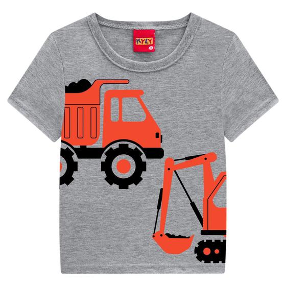 Imagem de Camiseta Infantil Masculino Manga Curta em Meia Malha Truck Kyly