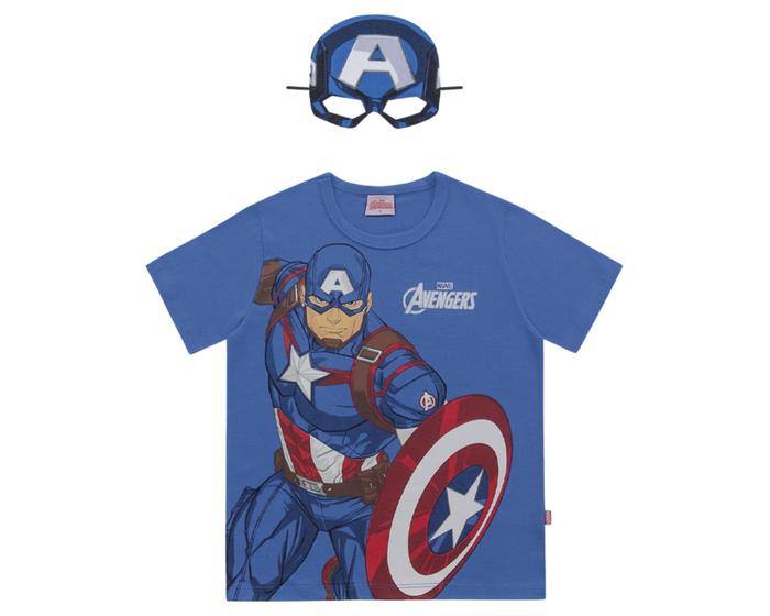 Imagem de Camiseta infantil mc interativa personagens marvel fakini