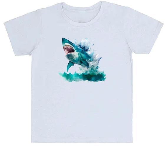 Imagem de Camiseta Infantil Megalodonte aquarela 1