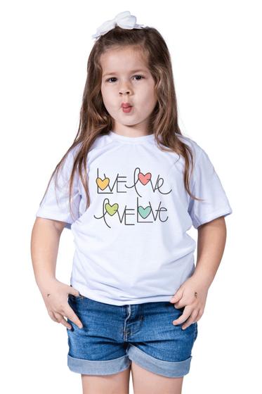 Imagem de Camiseta Infantil Menina Love Amor Estilosa Moderna