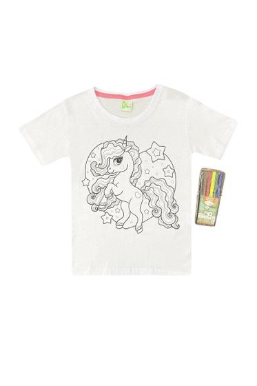 Imagem de Camiseta Infantil Menina Unicórnio - Pinte e Lave - Pábinka