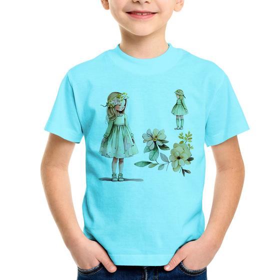 Imagem de Camiseta Infantil Meninas e Flores - Foca na Moda