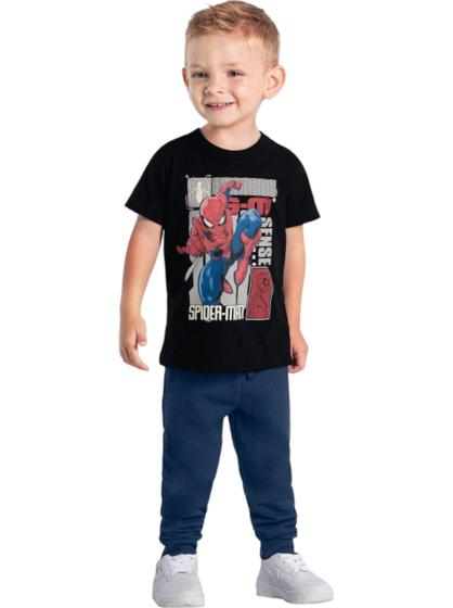 Imagem de Camiseta Infantil Menino do Homem-aranha que Brilha no Escuro Brandili