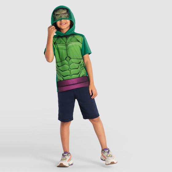 Imagem de Camiseta infantil menino dos vingadores com capuz Brandili