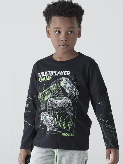 Imagem de Camiseta Infantil Menino Mangas Longas Game - Biogás