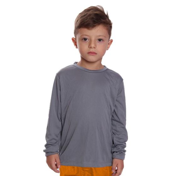 Imagem de Camiseta Infantil Menino Proteção UV Térmica Solar Manga Longa Camisa Praia Esporte