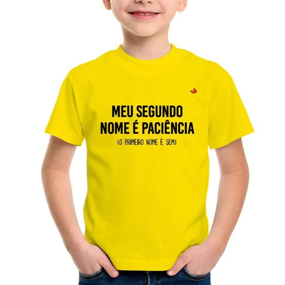 Imagem de Camiseta Infantil Meu segundo nome é paciência - Foca na Moda