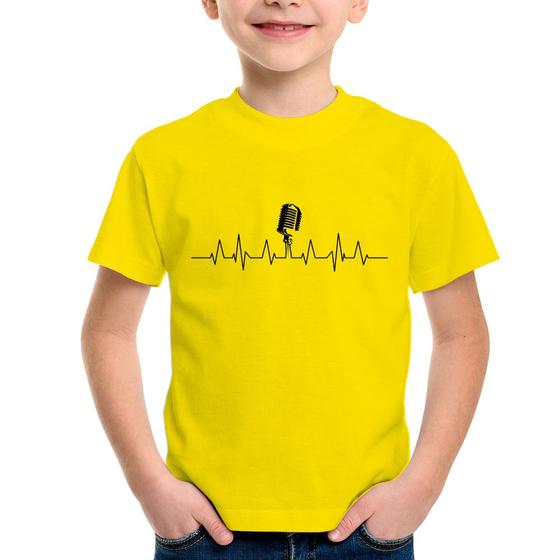 Imagem de Camiseta Infantil Microfone Batimentos Cardíacos - Foca na Moda