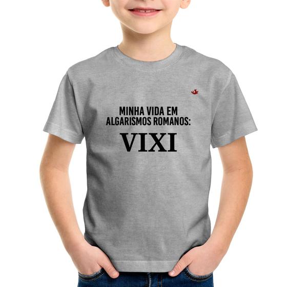 Imagem de Camiseta Infantil Minha vida em algarismos romanos - Foca na Moda