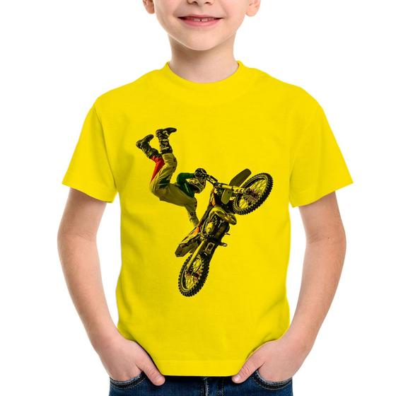 Camiseta Infantil Motocross Freestyle Trick Foca na Moda Camiseta Infantil Magazine Luiza