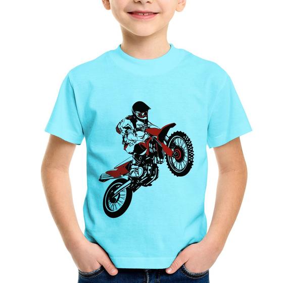 Imagem de Camiseta Infantil Motocross Jump Vermelha - Foca na Moda