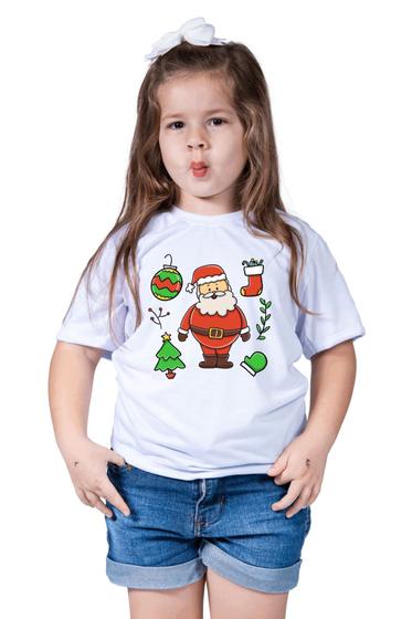 Imagem de Camiseta Infantil Natal Papai Noel Noela Merry Christmas Iluminado Presente