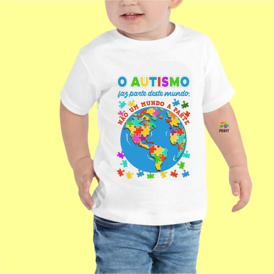 Imagem de Camiseta Infantil  O Autismo faz parte deste mundo - Autista 5.8 Zlprint
