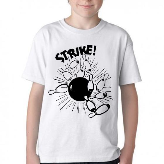 Imagem de Camiseta Infantil ou adulto Boliche Strike Blusa Criança todos tamanhos