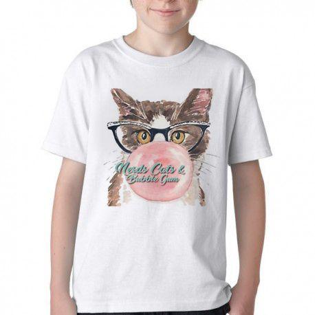 Imagem de Camiseta Infantil ou adulto Gatos bubble gum Blusa Criança todos tamanhos