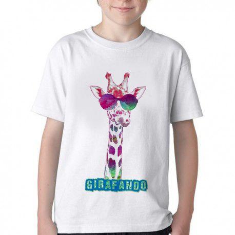 Imagem de  Camiseta Infantil ou adulto Girafando  Blusa Criança todos tamanhos