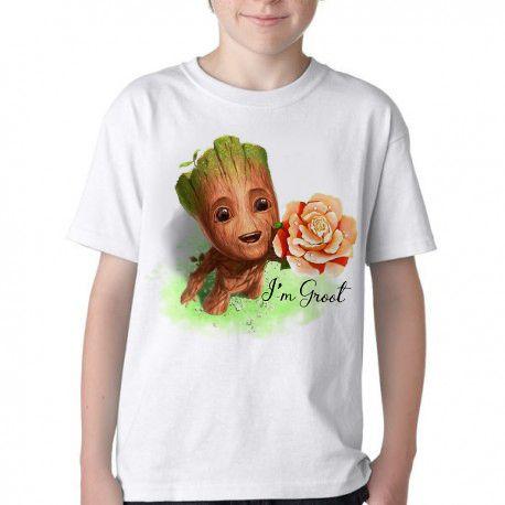 Imagem de Camiseta Infantil ou adulto Groot rosa Blusa Criança todos tamanhos