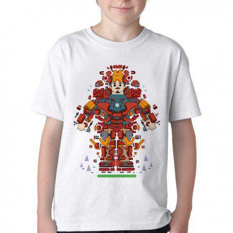 Imagem de Camiseta Infantil ou adulto Homem Ferro Peças Blusa Criança todos tamanhos