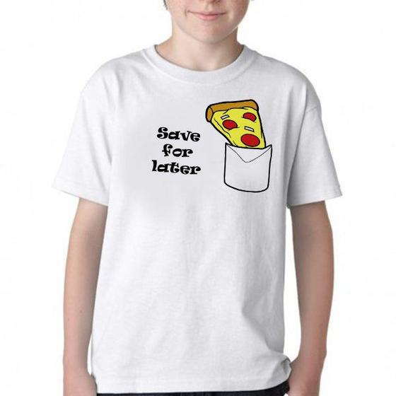 Imagem de Camiseta Infantil ou adulto Pizza Save for later Blusa Criança todos tamanhos