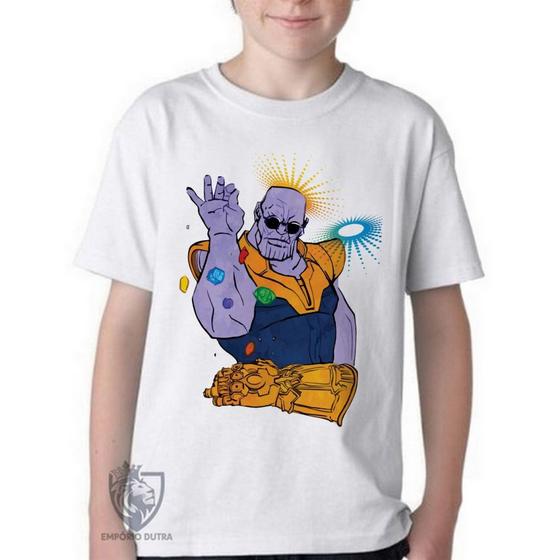 Imagem de Camiseta Infantil ou adulto Thanos dedos Blusa Criança todos tamanhos