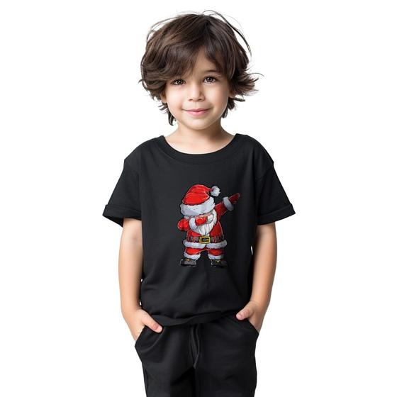 Imagem de Camiseta Infantil Oversized Com Estampa de Natalina Papai Noel