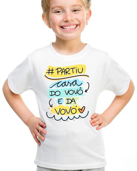 Imagem de Camiseta infantil partiu casa do vovo e da vovo avo camisa