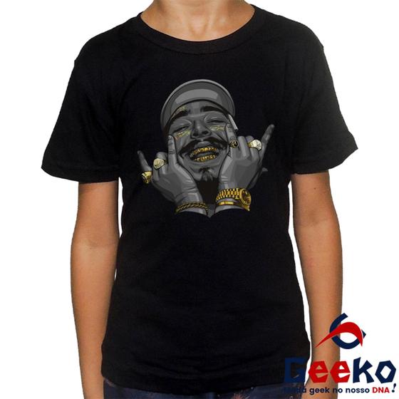 Imagem de Camiseta Infantil Post Malone 100% Algodão Geeko