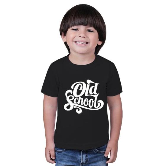 Imagem de Camiseta Infantil Preta Branca Com Estampa 100% Algodão