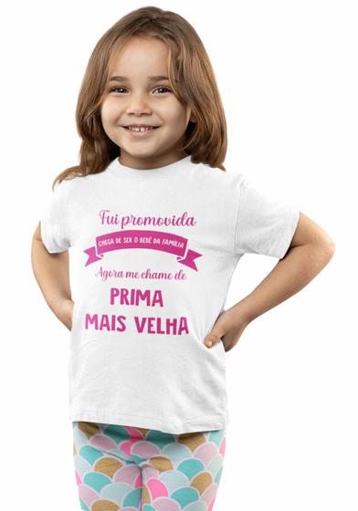 Imagem de Camiseta Infantil Promovida a Prima Me Chame de Mais Velha