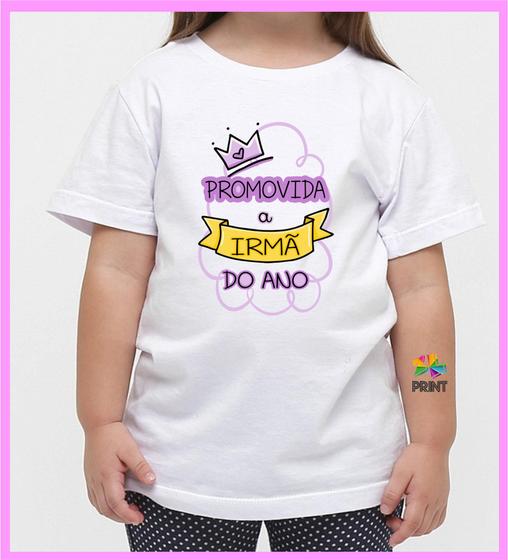 Imagem de Camiseta Infantil Promovido a Irmã do Ano - Est. Lilás Zlprint