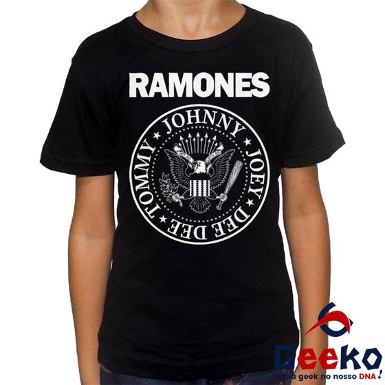 Imagem de Camiseta Infantil Ramones 100% Algodão Rock Geeko