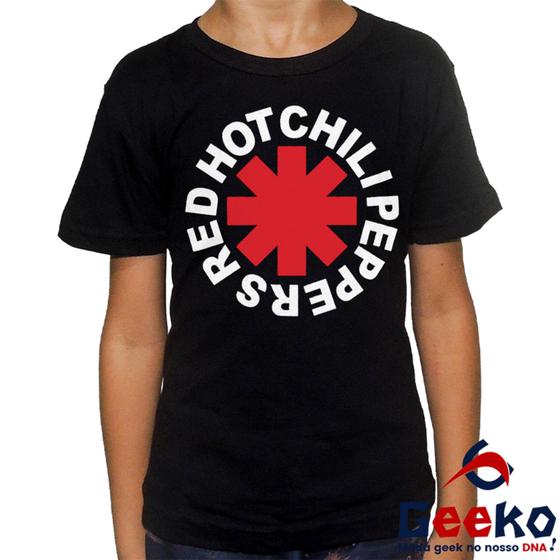 Imagem de Camiseta Infantil Red Hot Chili Peppers 100% Algodão RHCP Rock Geeko