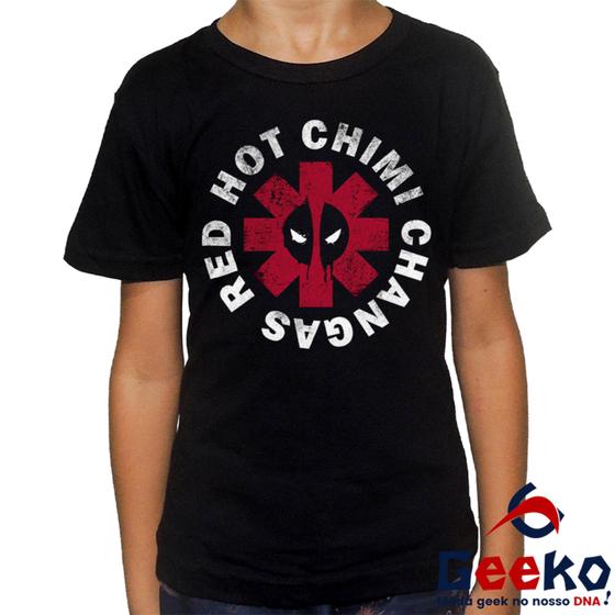 Imagem de Camiseta Infantil Red Hot Chimi Changas 100% Algodão Deadpool Geeko
