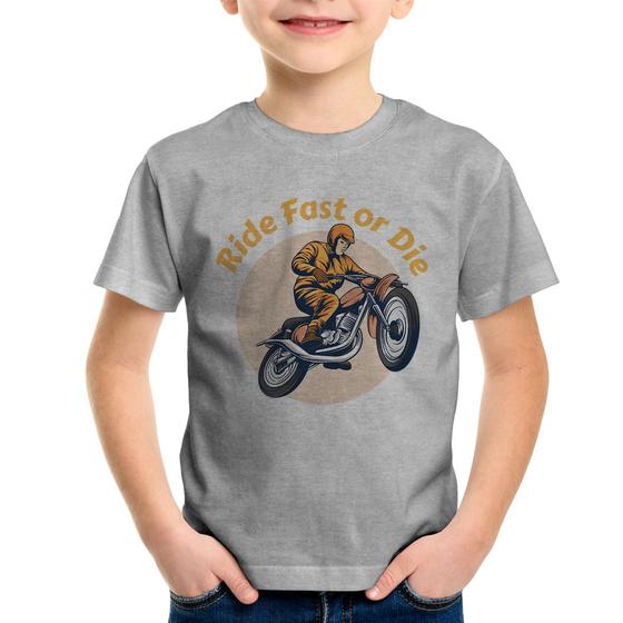 Imagem de Camiseta Infantil Ride Fast Or Die - Foca na Moda