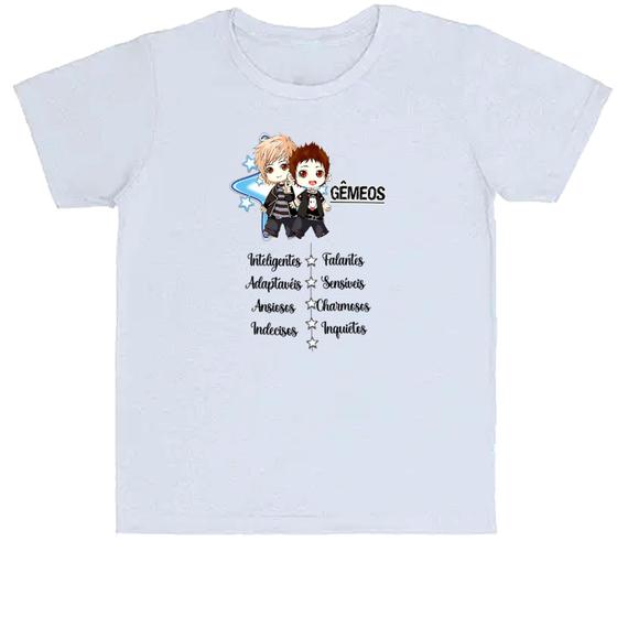 Imagem de Camiseta Infantil Signo Cute Gêmeos